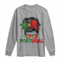 Portugal Messy Bun Girl Pride Portuguese Roots Long Sleeve Shirt