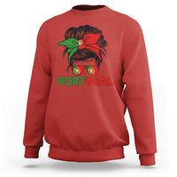 Portugal Messy Bun Girl Pride Portuguese Roots Sweatshirt