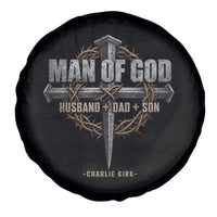 Man Of God Husband Dad Son Charlie Kirk Spare Tire Cover Vintage Christian Cross