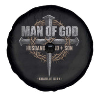 Man Of God Husband Dad Son Charlie Kirk Spare Tire Cover Vintage Christian Cross