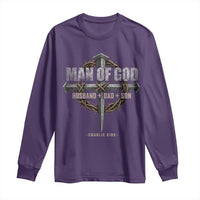 Man Of God Husband Dad Son Charlie Kirk Long Sleeve Shirt Vintage Christian Cross