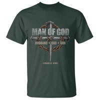 Man Of God Husband Dad Son Charlie Kirk T Shirt Vintage Christian Cross
