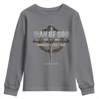 Man Of God Husband Dad Son Charlie Kirk Youth Sweatshirt Vintage Christian Cross