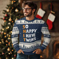 Shit So I Have Twins Ugly Christmas Sweater Funny Twin Dad Twin Mom