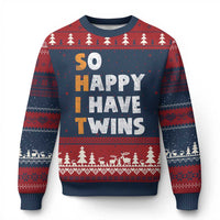 Shit So I Have Twins Ugly Christmas Sweater Funny Twin Dad Twin Mom