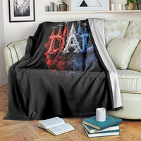 Patriotic Dad Jet Fighter American Flag 4th of July Throw Blanket