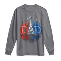Patriotic Dad Jet Fighter American Flag 4th of July Long Sleeve Shirt