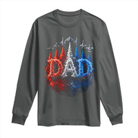 Patriotic Dad Jet Fighter American Flag 4th of July Long Sleeve Shirt
