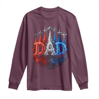 Patriotic Dad Jet Fighter American Flag 4th of July Long Sleeve Shirt