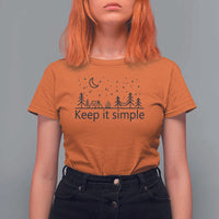 Funny Camping T Shirt For Women Keep It Simple Outdoor Minimalist - Wonder Print Shop