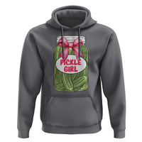 Funny Pickle Girl Hoodie Canned Dill Cucumber Pink Bow Coquette - Wonder Print Shop