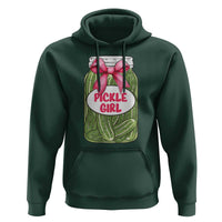 Funny Pickle Girl Hoodie Canned Dill Cucumber Pink Bow Coquette - Wonder Print Shop
