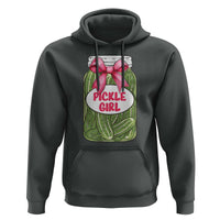 Funny Pickle Girl Hoodie Canned Dill Cucumber Pink Bow Coquette - Wonder Print Shop