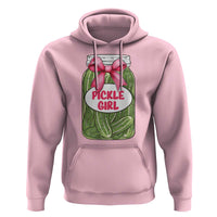 Funny Pickle Girl Hoodie Canned Dill Cucumber Pink Bow Coquette - Wonder Print Shop