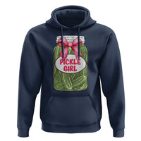 Funny Pickle Girl Hoodie Canned Dill Cucumber Pink Bow Coquette - Wonder Print Shop