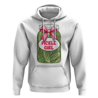 Funny Pickle Girl Hoodie Canned Dill Cucumber Pink Bow Coquette - Wonder Print Shop
