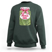 Funny Pickle Girl Sweatshirt Canned Dill Cucumber Pink Bow Coquette - Wonder Print Shop