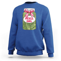 Funny Pickle Girl Sweatshirt Canned Dill Cucumber Pink Bow Coquette - Wonder Print Shop