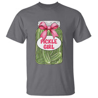 Funny Pickle Girl T Shirt Canned Dill Cucumber Pink Bow Coquette - Wonder Print Shop