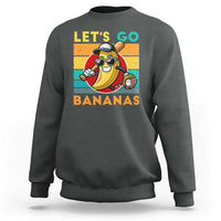 Funny Baseball Sweatshirt Let's Go Bananas Bat Ball Sport - Wonder Print Shop