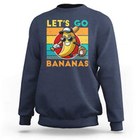 Funny Baseball Sweatshirt Let's Go Bananas Bat Ball Sport - Wonder Print Shop