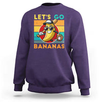 Funny Baseball Sweatshirt Let's Go Bananas Bat Ball Sport - Wonder Print Shop