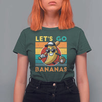 Funny Baseball T Shirt For Women Let's Go Bananas Bat Ball Sport - Wonder Print Shop