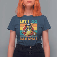 Funny Baseball T Shirt For Women Let's Go Bananas Bat Ball Sport - Wonder Print Shop