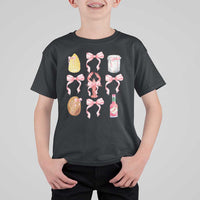 Funny Crawfish Bow Pink T Shirt For Kid Cute Coquette Y2k Clean Girl Aesthetic - Wonder Print Shop