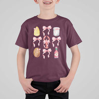 Funny Crawfish Bow Pink T Shirt For Kid Cute Coquette Y2k Clean Girl Aesthetic - Wonder Print Shop