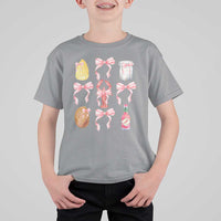 Funny Crawfish Bow Pink T Shirt For Kid Cute Coquette Y2k Clean Girl Aesthetic - Wonder Print Shop