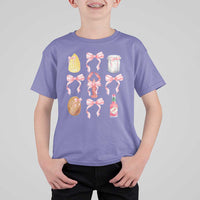 Funny Crawfish Bow Pink T Shirt For Kid Cute Coquette Y2k Clean Girl Aesthetic - Wonder Print Shop