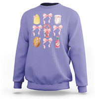 Funny Crawfish Bow Pink Sweatshirt Cute Coquette Y2k Clean Girl Aesthetic - Wonder Print Shop