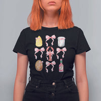 Funny Crawfish Bow Pink T Shirt For Women Cute Coquette Y2k Clean Girl Aesthetic - Wonder Print Shop