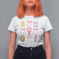 Funny Crawfish Bow Pink T Shirt For Women Cute Coquette Y2k Clean Girl Aesthetic - Wonder Print Shop