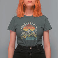 And So The Adventure Begins T Shirt For Women Camping Hiking Lover - Wonder Print Shop