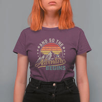 And So The Adventure Begins T Shirt For Women Camping Hiking Lover - Wonder Print Shop