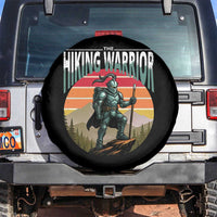 Funny Mountain Hikers Spare Tire Cover The Hiking Warrior Retro Forest Sunset - Wonder Print Shop