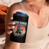 Funny Mountain Hikers 4 in 1 Can Cooler Tumbler The Hiking Warrior Retro Forest Sunset - Wonder Print Shop