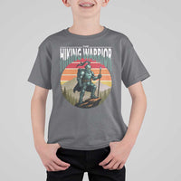 Funny Mountain Hikers T Shirt For Kid The Hiking Warrior Retro Forest Sunset - Wonder Print Shop