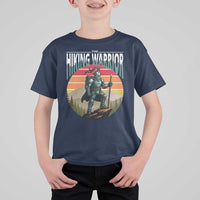 Funny Mountain Hikers T Shirt For Kid The Hiking Warrior Retro Forest Sunset - Wonder Print Shop