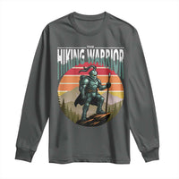 Funny Mountain Hikers Long Sleeve Shirt The Hiking Warrior Retro Forest Sunset - Wonder Print Shop