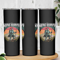 Funny Mountain Hikers Skinny Tumbler The Hiking Warrior Retro Forest Sunset - Wonder Print Shop