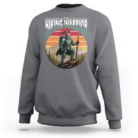 Funny Mountain Hikers Sweatshirt The Hiking Warrior Retro Forest Sunset - Wonder Print Shop
