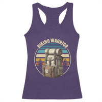 Funny Hiking Warrior Retro Backpack Nature Adventure Racerback Tank Top - Wonder Print Shop