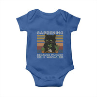 Funny Gardening Because Murder Is Wrong Baby Onesie Retro Black Cat Plant Lover - Wonder Print Shop