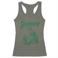 Funny Gardening Because Murder Is Wrong Racerback Tank Top Plant Lady - Wonder Print Shop