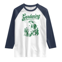 Funny Gardening Because Murder Is Wrong Raglan Shirt Plant Lady - Wonder Print Shop