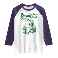 Funny Gardening Because Murder Is Wrong Raglan Shirt Plant Lady - Wonder Print Shop