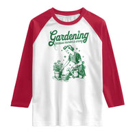 Funny Gardening Because Murder Is Wrong Raglan Shirt Plant Lady - Wonder Print Shop